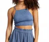 Roxy Live Free Crop Top In Bijou Blue In Blue