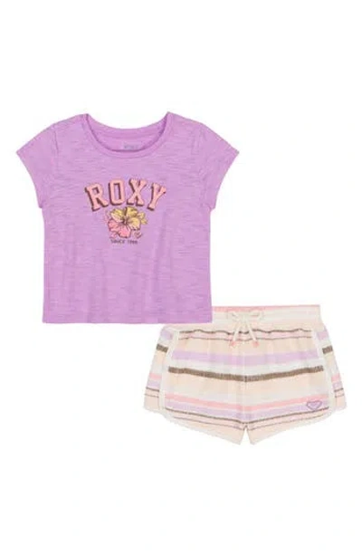 Roxy Babies'  Logo Graphic T-shirt & Shorts Set