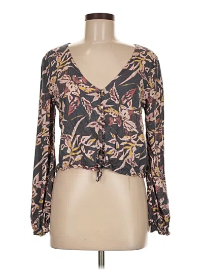 Pre-owned Roxy Long Sleeve Blouse In Black
