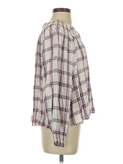 Pre-owned Roxy Long Sleeve Blouse In Gray