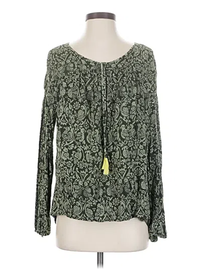 Pre-owned Roxy Long Sleeve Blouse In Green
