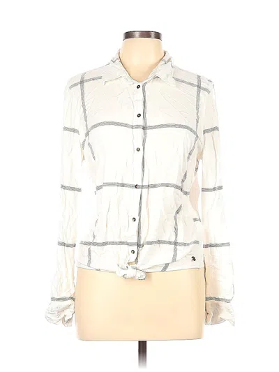 Pre-owned Roxy Long Sleeve Blouse In White
