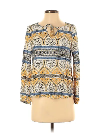 Pre-owned Roxy Long Sleeve Blouse In Yellow