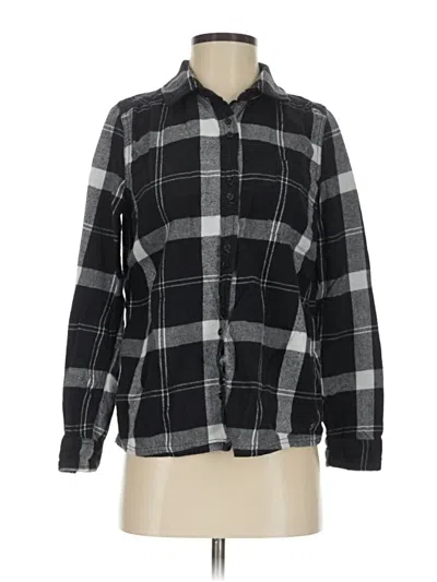 Pre-owned Roxy Long Sleeve Button Down Shirt In Black