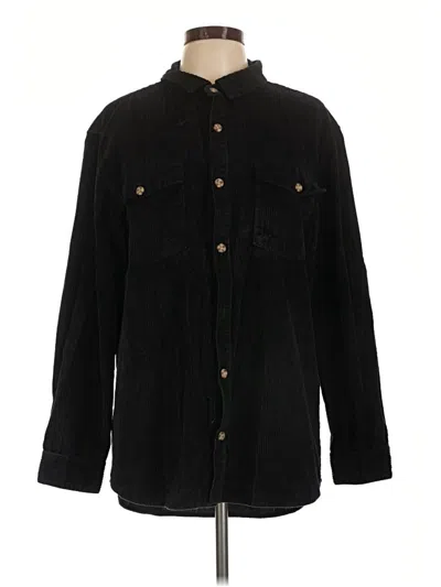 Pre-owned Roxy Long Sleeve Button Down Shirt In Black