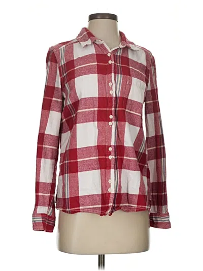Pre-owned Roxy Long Sleeve Button Down Shirt In Burgundy
