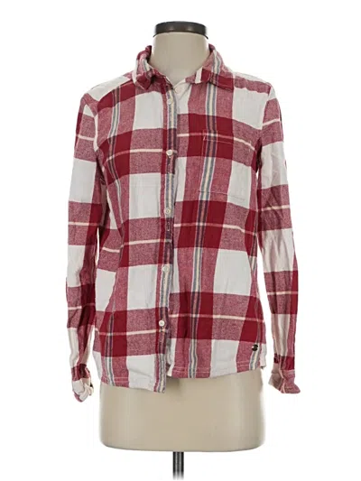 Pre-owned Roxy Long Sleeve Button Down Shirt In Red