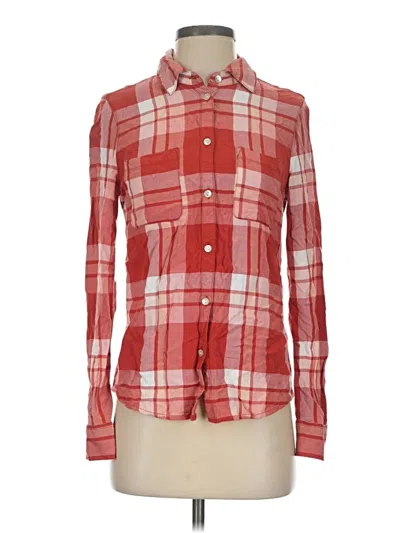 Pre-owned Roxy Long Sleeve Button Down Shirt In Red