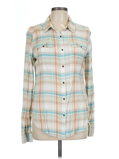 Pre-owned Roxy Long Sleeve Button Down Shirt In Teal