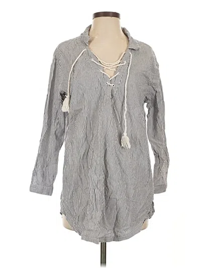Pre-owned Roxy Long Sleeve Henley Shirt In Gray