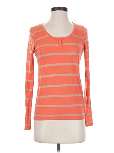 Pre-owned Roxy Long Sleeve Henley Shirt In Orange