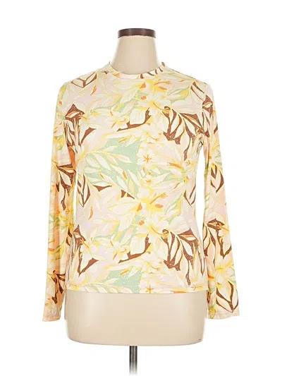 Pre-owned Roxy Long Sleeve T-shirt In Yellow