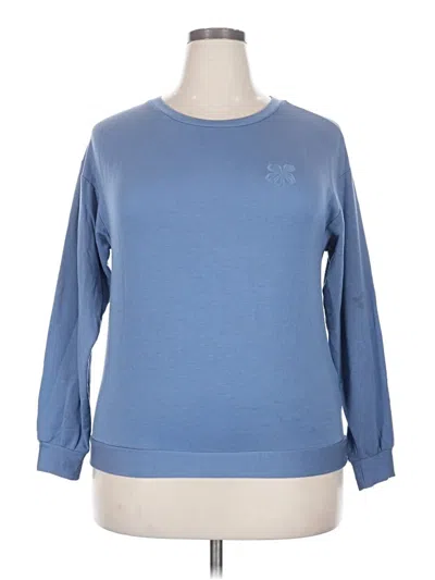 Pre-owned Roxy Long Sleeve Top Blue Crew Neck Tops