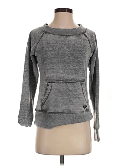Pre-owned Roxy Long Sleeve Top Gray Boatneck Tops