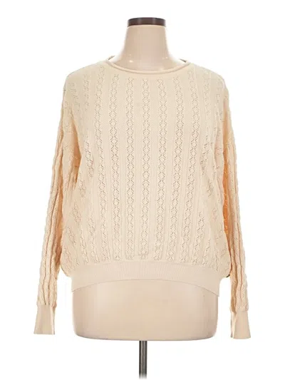Pre-owned Roxy Long Sleeve Top Ivory Boatneck Tops