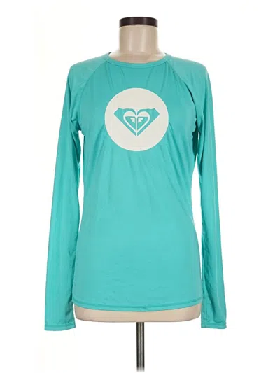 Pre-owned Roxy Long Sleeve Top Teal Sweetheart Neckline Tops