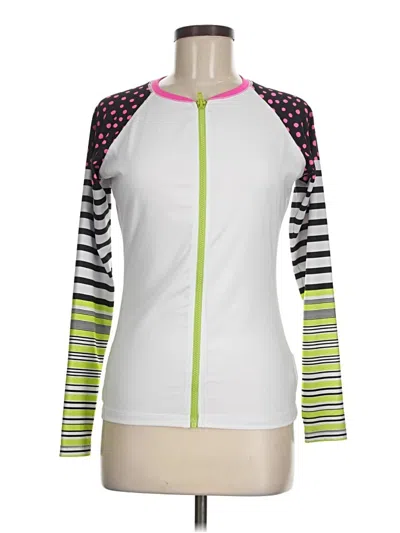 Pre-owned Roxy Long Sleeve Top White Mock Neckline Tops