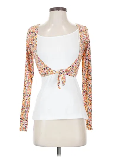 Pre-owned Roxy Long Sleeve Top White Sweetheart Neckline Tops