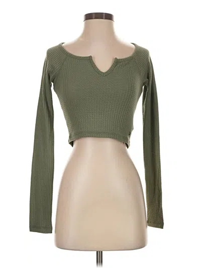 Pre-owned Roxy Long Sleeve T-shirt In Green