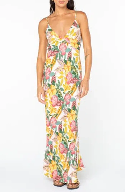 Roxy Lost Paradise Floral Maxi Dress In Multi