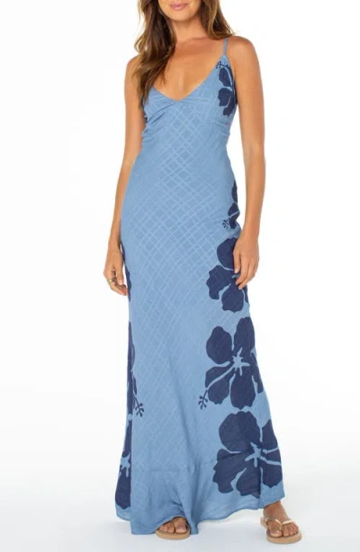 Roxy Lush Oasis Floral Maxi Dress In Blue