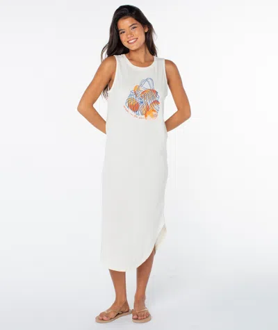 Roxy Made In The Sun Wildflower Midi Dress In White