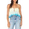 Roxy Magic Hour Ombré Halter Top In Azure Blue Solid