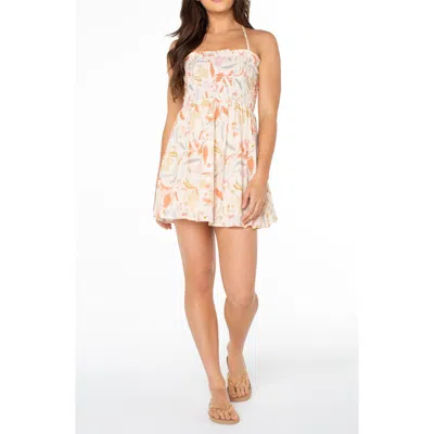 Roxy Magnolia Halter Mini Sundress In Nude