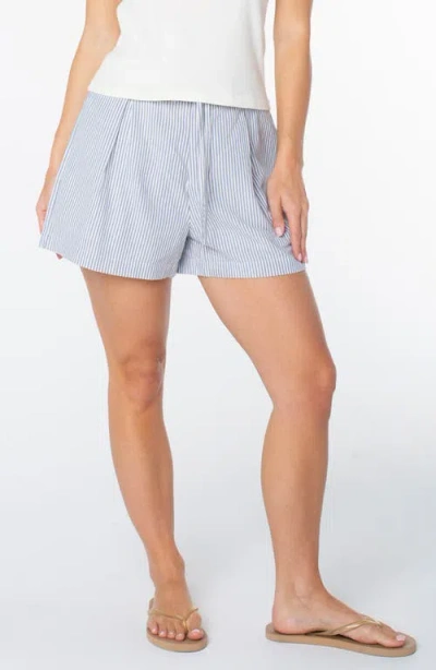 Roxy Mavericks Striped Trouser Shorts In Blue