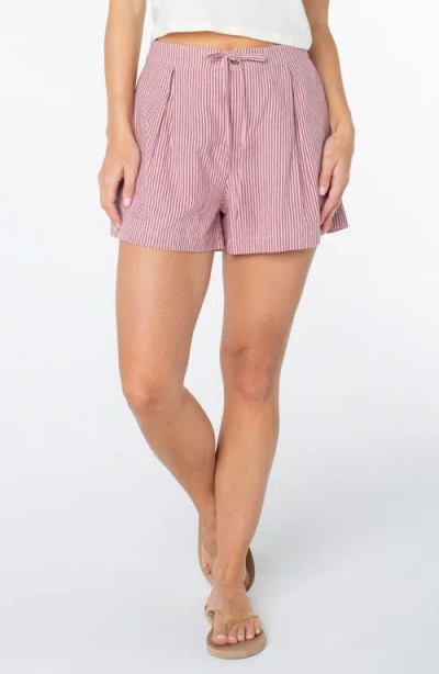 Roxy Mavericks Striped Trouser Shorts In Pink
