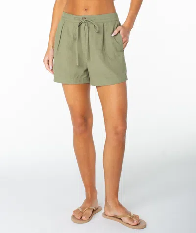 Roxy Mavericks Trouser Short In Oil Green Solid