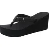 Roxy Mellie Iii Womens Woven Manmade Thong Sandals In Black