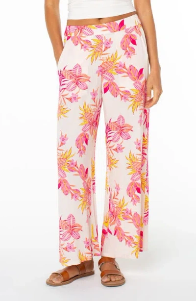 Roxy Midnight Avenue Floral Wide Leg Pants In Multi