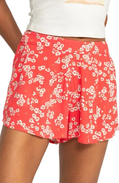 Roxy Midnight Floral Shorts In Hibiscus Margarita
