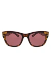 Roxy Midsize 52mm Square Sunglasses In Brown