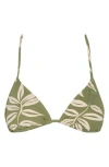 Roxy Mini Tiki Triangle Bikini Top In Oil Green