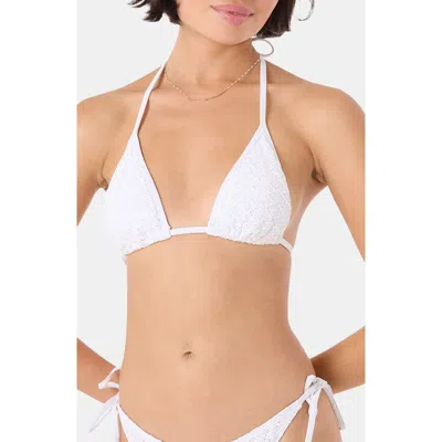 Roxy Mini Tiki Triangle Bikini Top In White