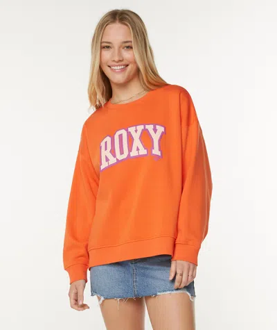 Roxy Morning Hike Oversize Fleece Logo Graphic Sweatshirt In Orange