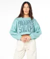 Roxy Morning Hike Graphic Crop Sweatshirt In Blue