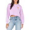 Roxy Morning Hike Graphic Crop Sweatshirt In Orchid Bouquet Solid