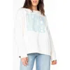 Roxy Morning Hike Oversize Fleece Graphic Sweatshirt In White