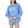 Roxy Morning Hike Oversize Logo Graphic Sweatshirt In Riviera Solid