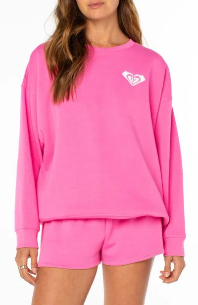 Roxy Morning Stroll Graphic Sweatshirt In Pink