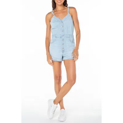 Roxy Naia Denim Romper In Saltwater Denim Wash