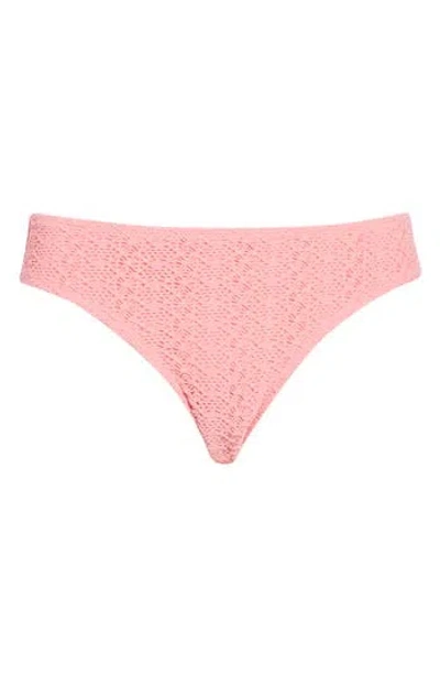 Roxy Crochet Hipster Full Bikini Bottom In Pink