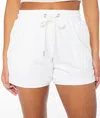 Roxy New Wave Cotton Blend Drawstring Shorts In White