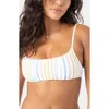 Roxy North Shore Reversible Bikini Top In White