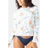 Roxy North Shore Sea Skippin' Long Sleeve Rashguard In Blue