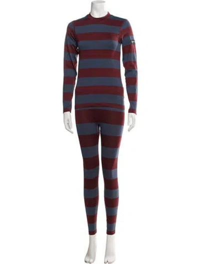 Pre-owned Roxy Nylon Striped Pant Set In Multicolor