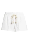 Roxy Oceanside Cotton Drawstring Shorts In White